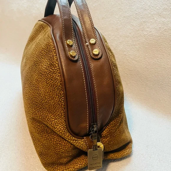 Borbonese Redwall Quail Suede Large Handbag - Picture 3 of 12